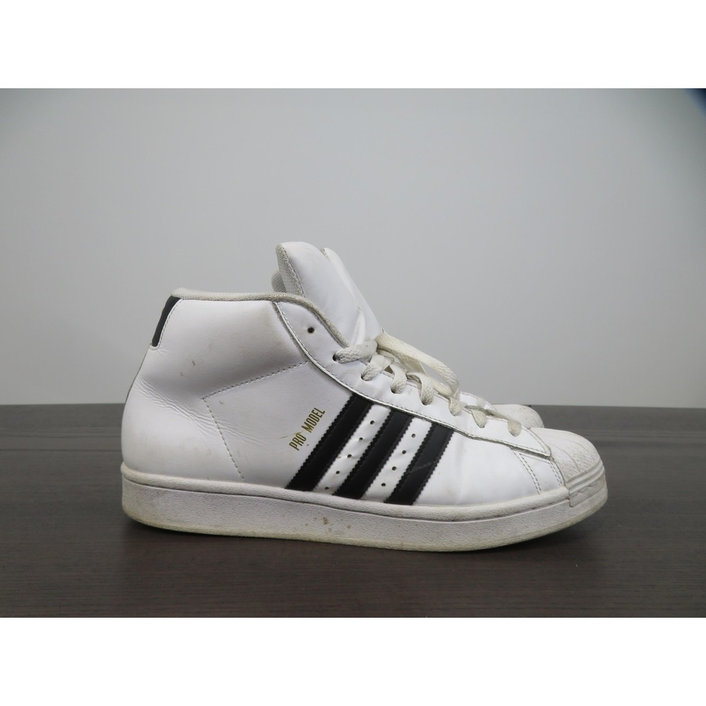 Adidas Pro Model Shoes Mens 11.5 White Black Basketball Sneakers FV5722 Retro